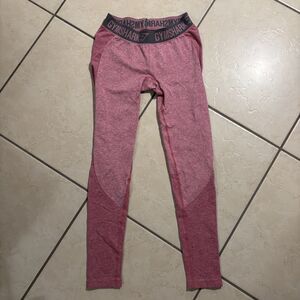 Gymshark Flex Seamless Dry Moisture Leggings Marled Pink Charcoal Size Medium